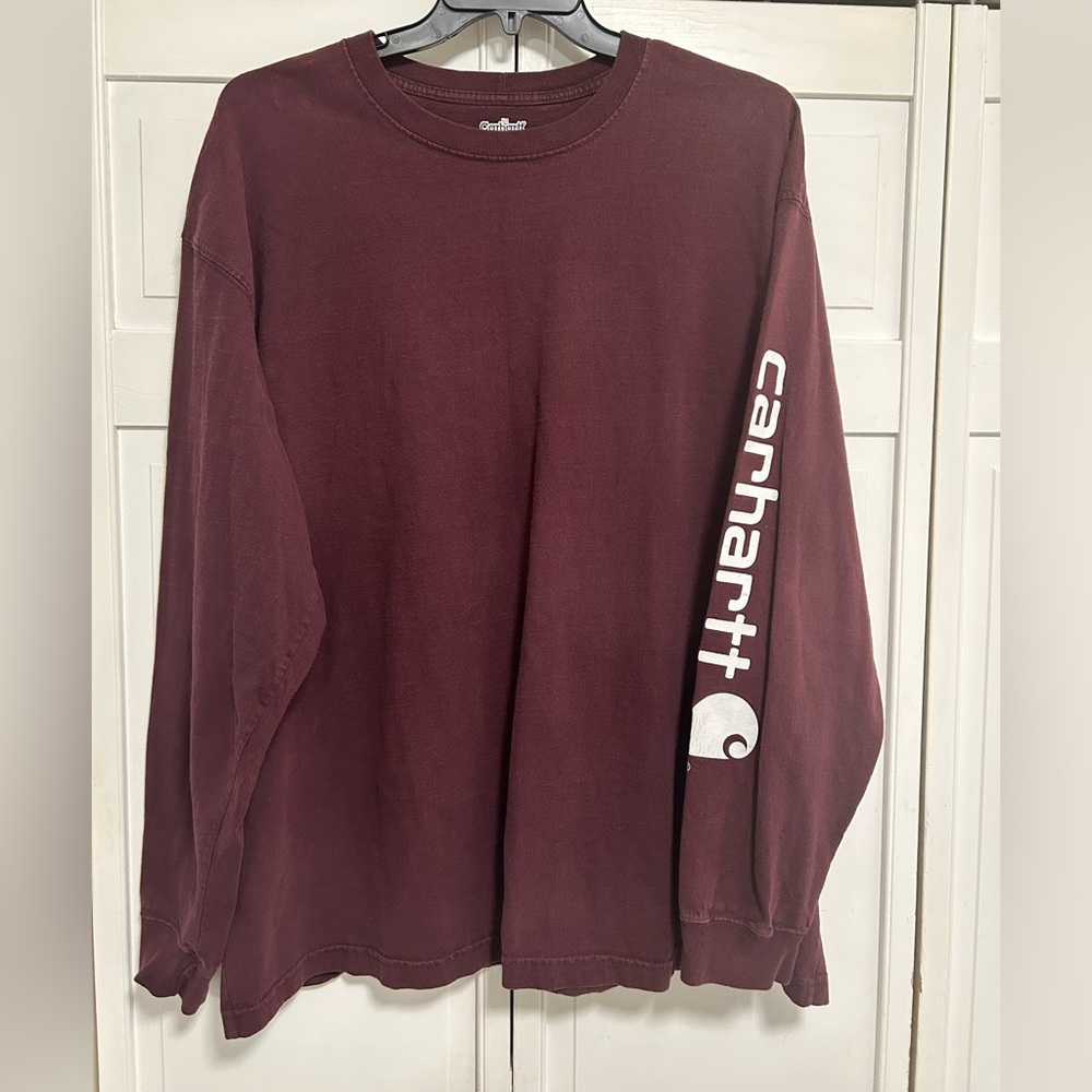 Carhartt Heavyweight Long Sleeve Graphic Logo Sleeve T-Shirt size 2XL